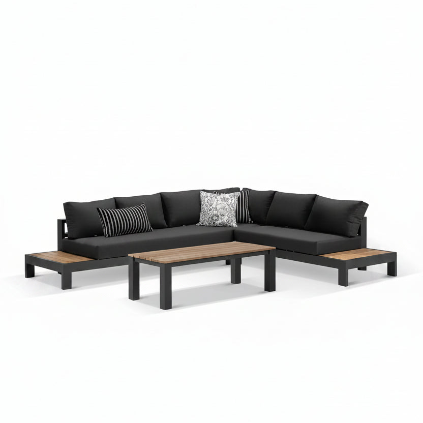 Aspen 6 Seater Outdoor Teak Platform Lounge Setting image 0