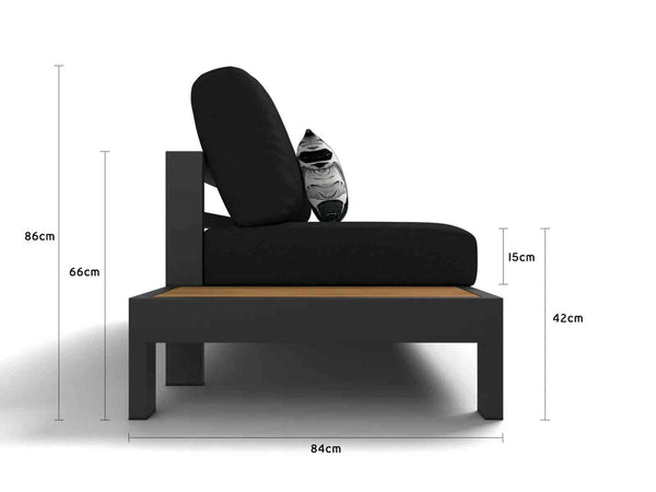 Aspen 5 Seater Outdoor Teak Platform Lounge Setting with round center table image 1