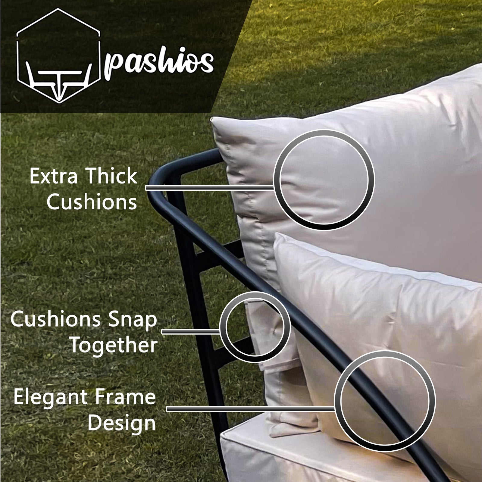 Etheral Patio Chairs with Cushions (Set of 2) image 8