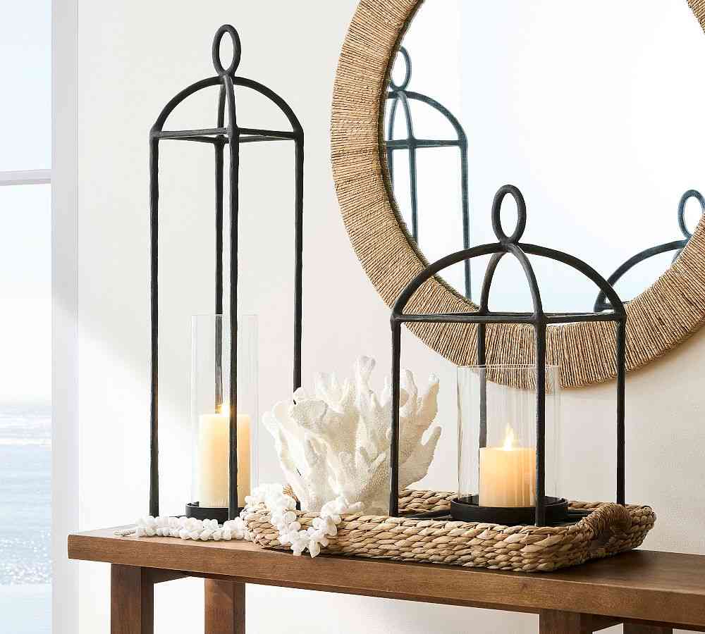 Fallon Forged-Iron Outdoor Lantern- Pair image 1