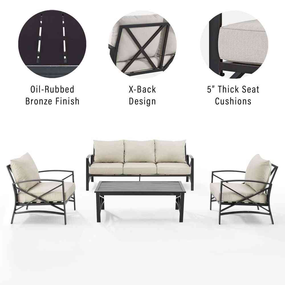 Kaplan 4pc Outdoor Sofa Patio Furniture Set image 7