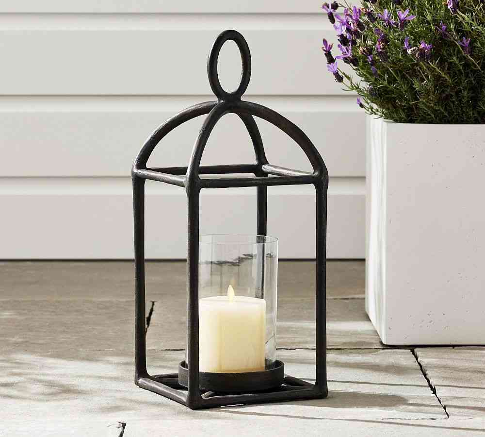 Fallon Forged-Iron Outdoor Lantern- Pair image 3