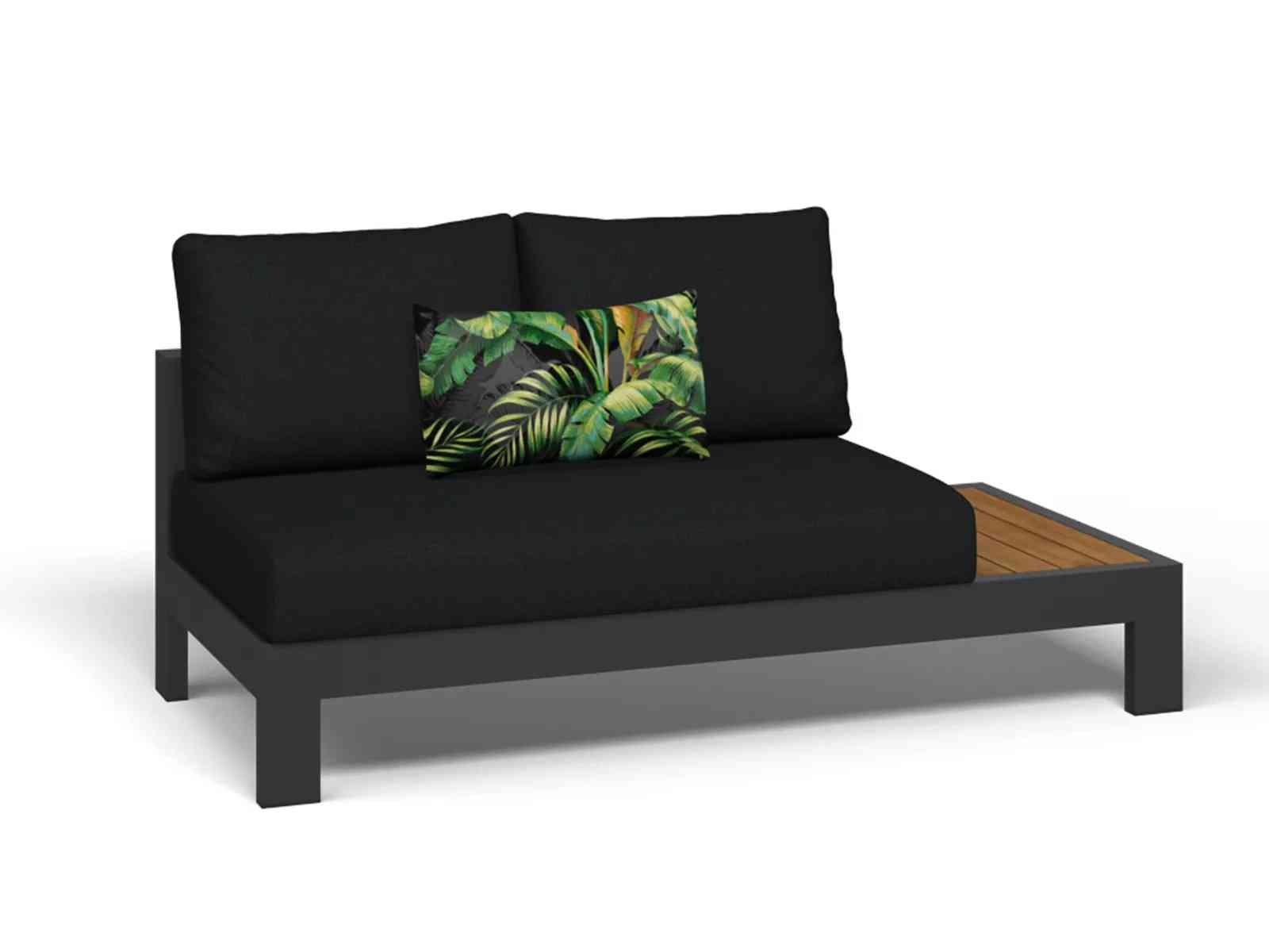 Aspen 5 Seater Outdoor Teak Platform Lounge Setting with round center table image 5