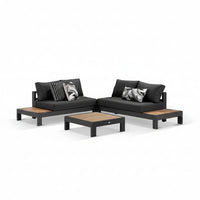 Aspen 4 Seater Outdoor Teak Platform Lounge Setting image 0