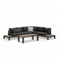 Aspen 6 Seater Outdoor Teak Platform Lounge Setting image 0