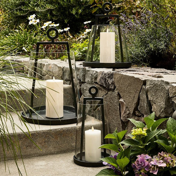 Easton Forged-Metal Outdoor Lantern-Pair