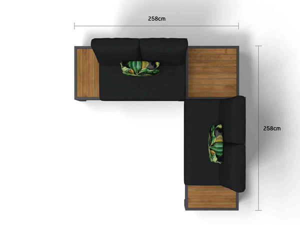 Aspen 4 Seater Outdoor Teak Platform Lounge Setting image 1