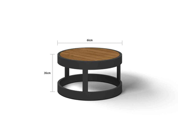 Aspen 6 Seater Outdoor Teak Platform Lounge Setting with round center table image 1
