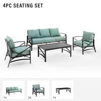 Kaplan 4pc Outdoor Metal Sofa Set image 4