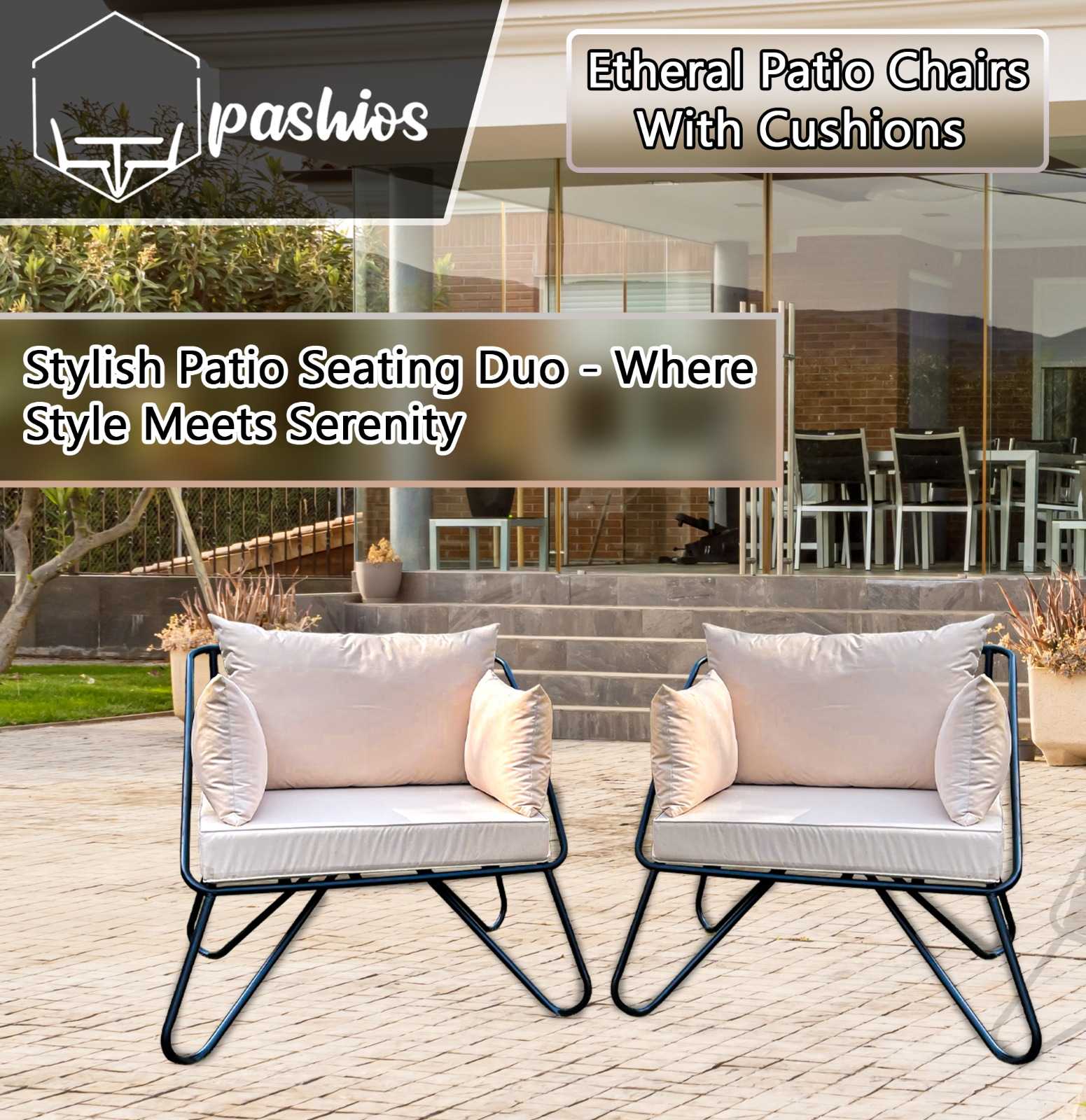 Etheral Patio Chairs with Cushions (Set of 2) image 9