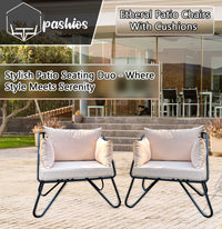 Etheral Patio Chairs with Cushions (Set of 2) image 9