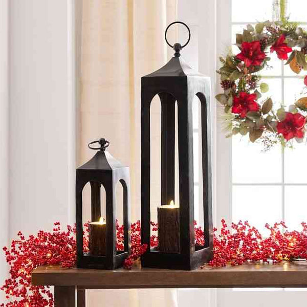 Caleb Handcrafted Metal Outdoor Lantern-Pair