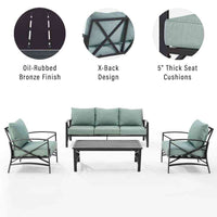 Kaplan 4pc Outdoor Metal Sofa Set image 5