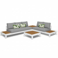 Aspen 5 Seater Outdoor Teak Platform Lounge Setting image 0