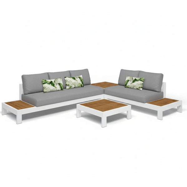 Aspen 5 Seater Outdoor Teak Platform Lounge Setting
