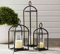Fallon Forged-Iron Outdoor Lantern- Pair image 2
