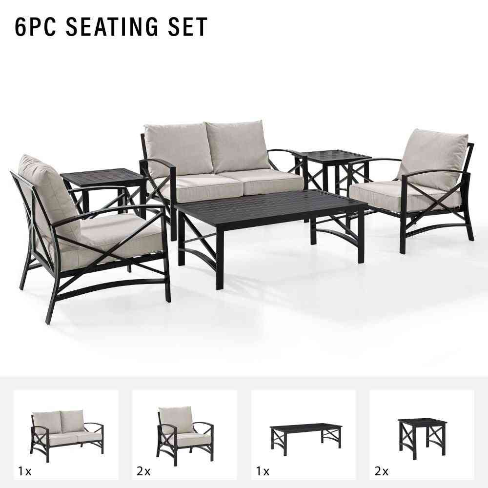 Kaplan 6pc Outdoor Loveseat Patio Furniture Set image 4