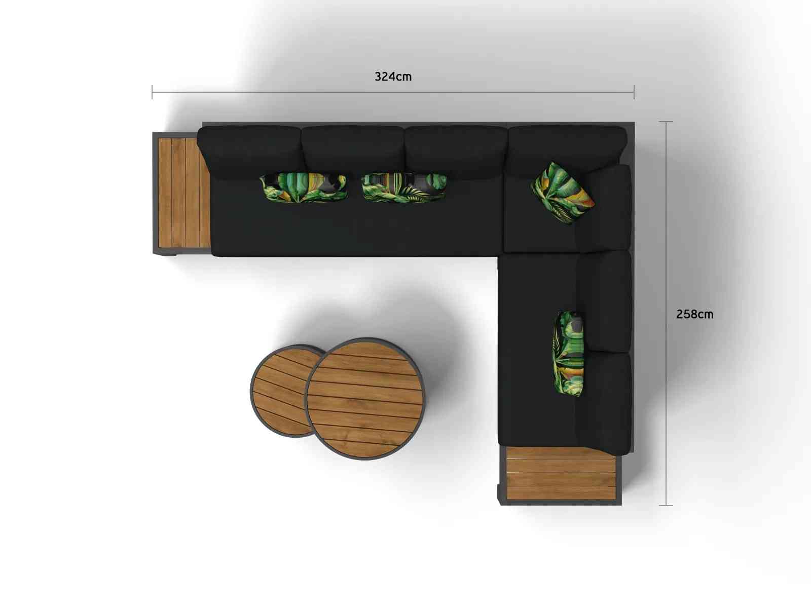 Aspen 6 Seater Outdoor Teak Platform Lounge Setting with round center table image 3