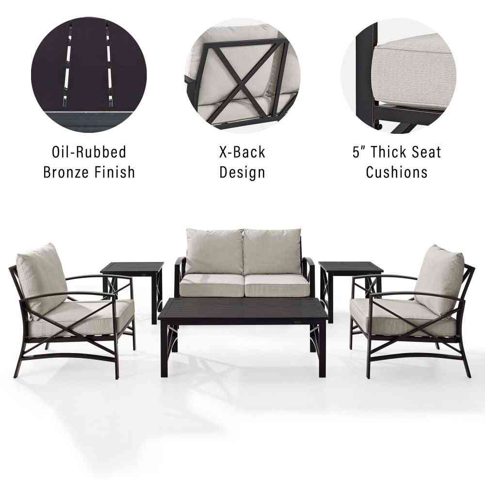 Kaplan 6pc Outdoor Loveseat Patio Furniture Set image 5