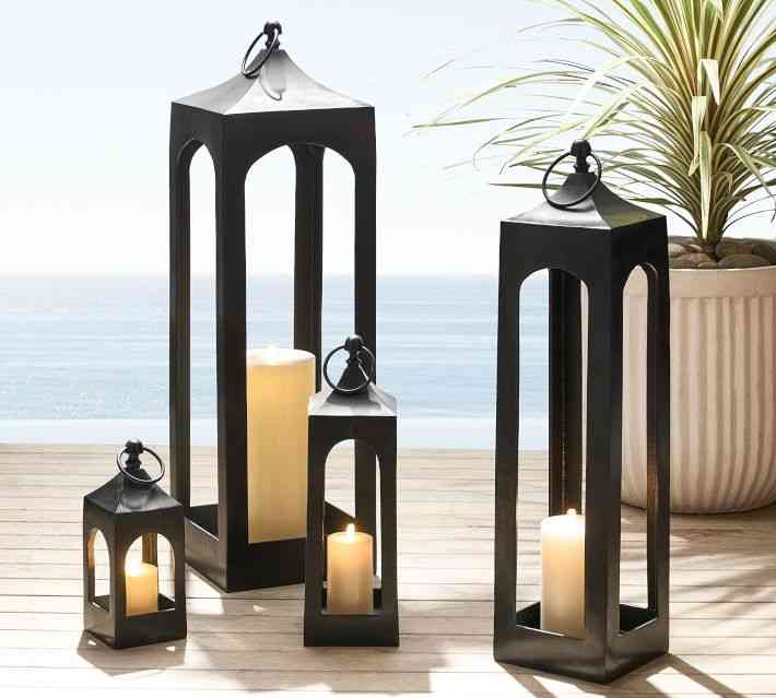 Caleb Handcrafted Metal Outdoor Lantern-Pair image 2