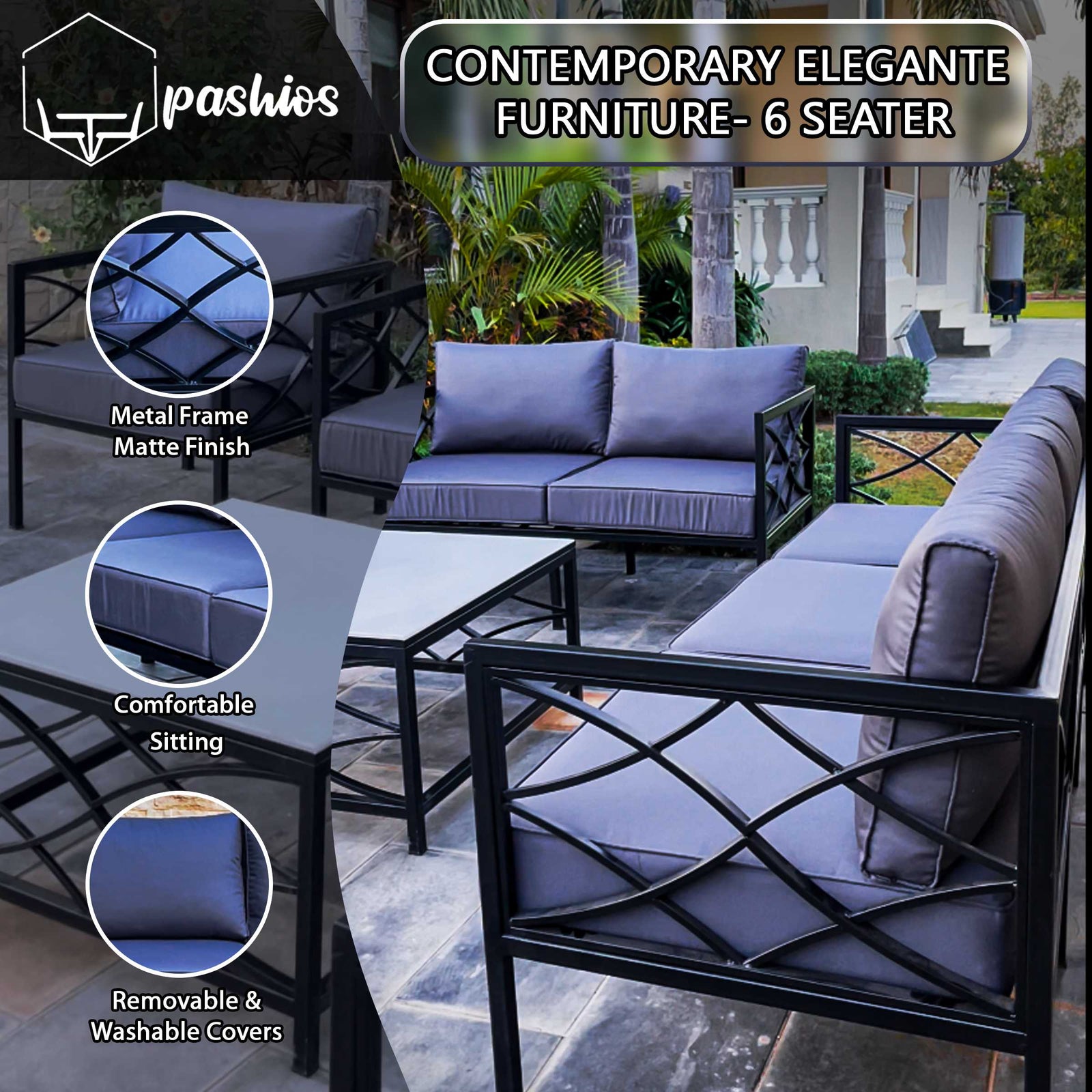 Elegante Contemporary Set - 6 Seater image 7