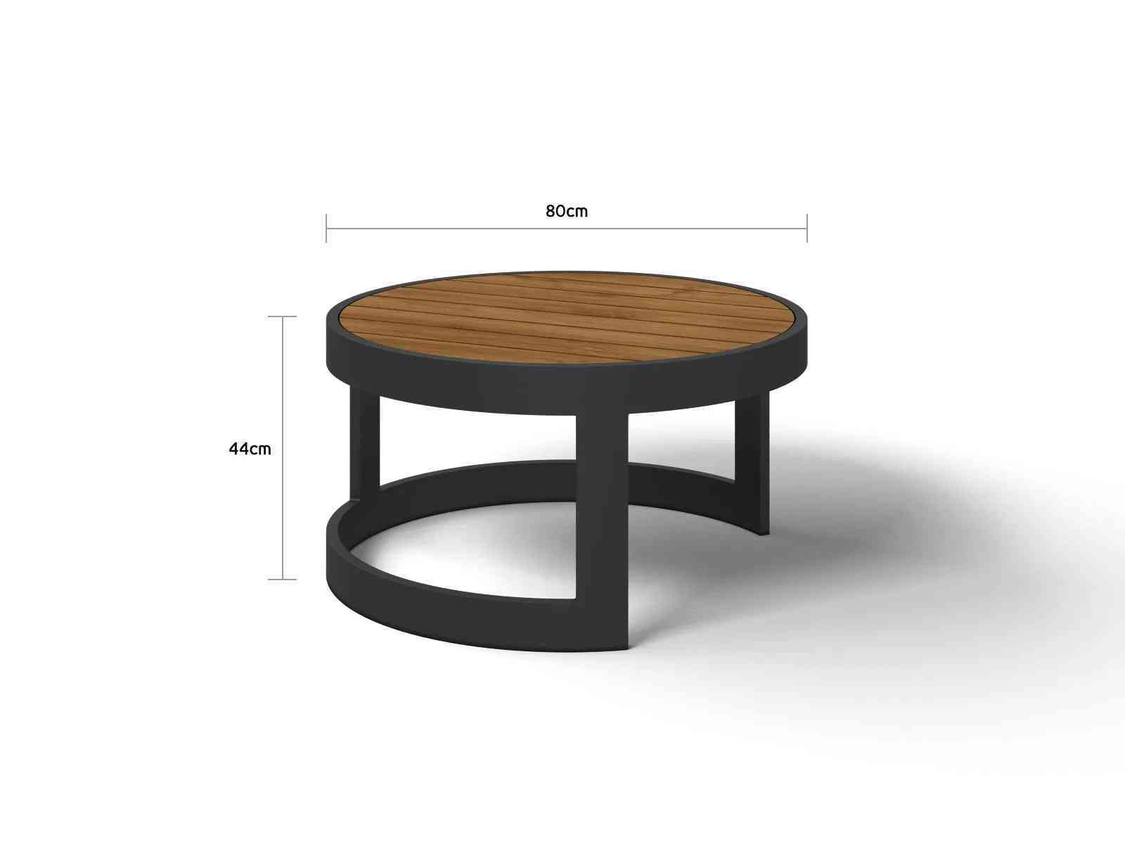 Aspen 6 Seater Outdoor Teak Platform Lounge Setting with round center table image 2