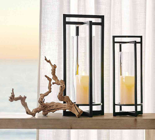 Brooks Cross Bar Metal Outdoor Lantern- Pair image 1