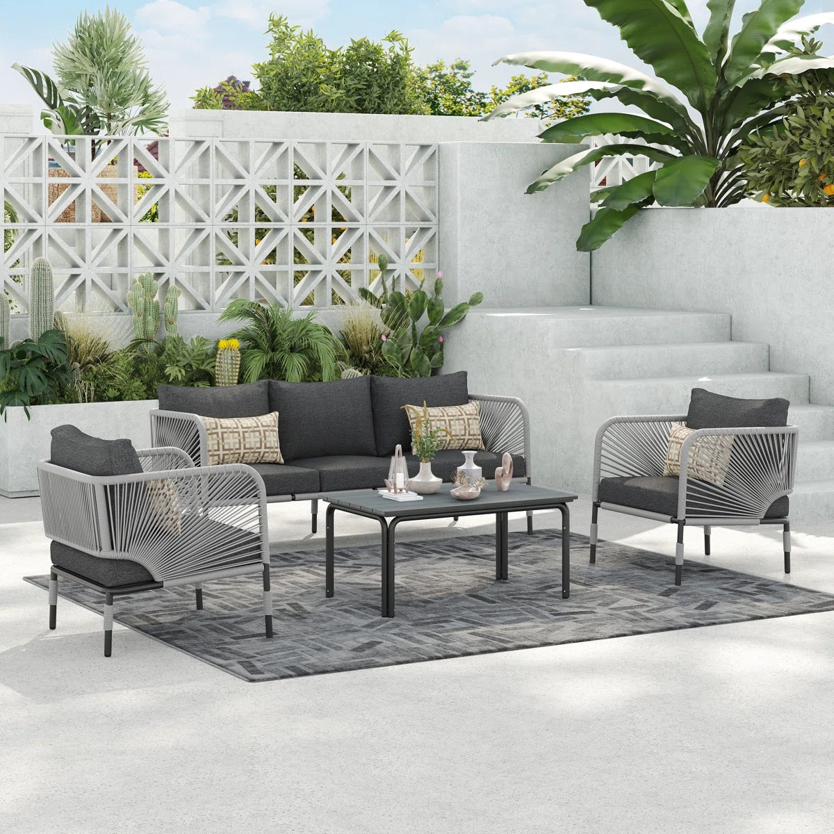 Prism 5-Seater Rope Weave Sofa Set