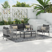 Prism 5-Seater Rope Weave Sofa Set